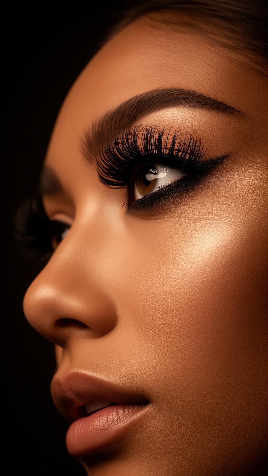 Mega volume lash extensions close-up